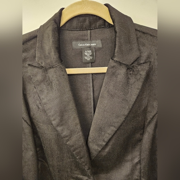 NWOT - Calvin Klein Jeans Stretch Black Corduroy Blazer - Size XL - Picture 5 of 8
